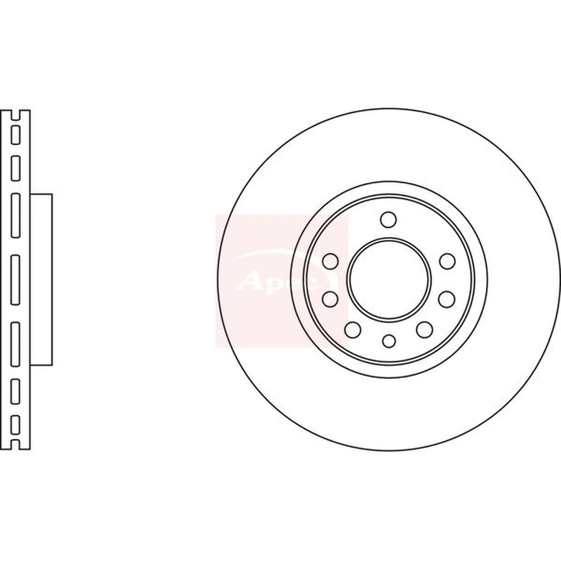 Apec 2 x Vented Front Brake Discs DSK3243