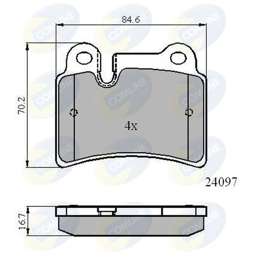 Comline 4 x Rear Brake Pad Set CBP01728