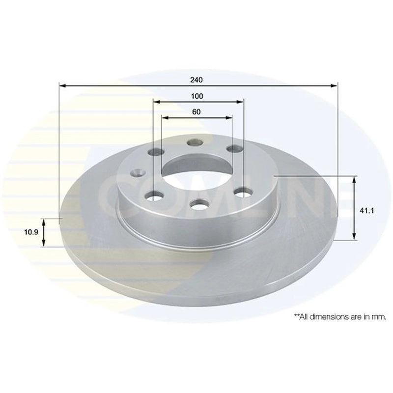 Comline 2 x Solid Front Brake Discs ADC1114