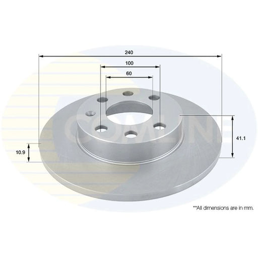 Comline 2 x Solid Front Brake Discs ADC1114