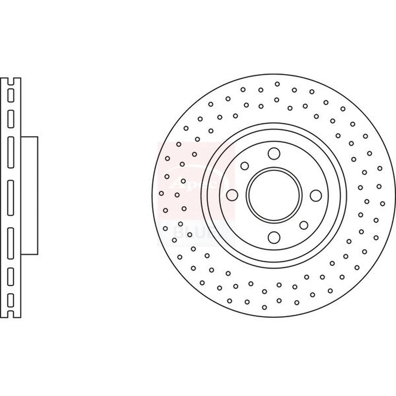 Apec 2 x Perforated/Vented Front Brake Discs SDK6851