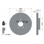 Textar 2 x Internally Vented Front Brake Discs 92180703
