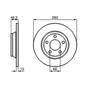 Bosch 2 x Solid Front Brake Discs 0 986 478 615