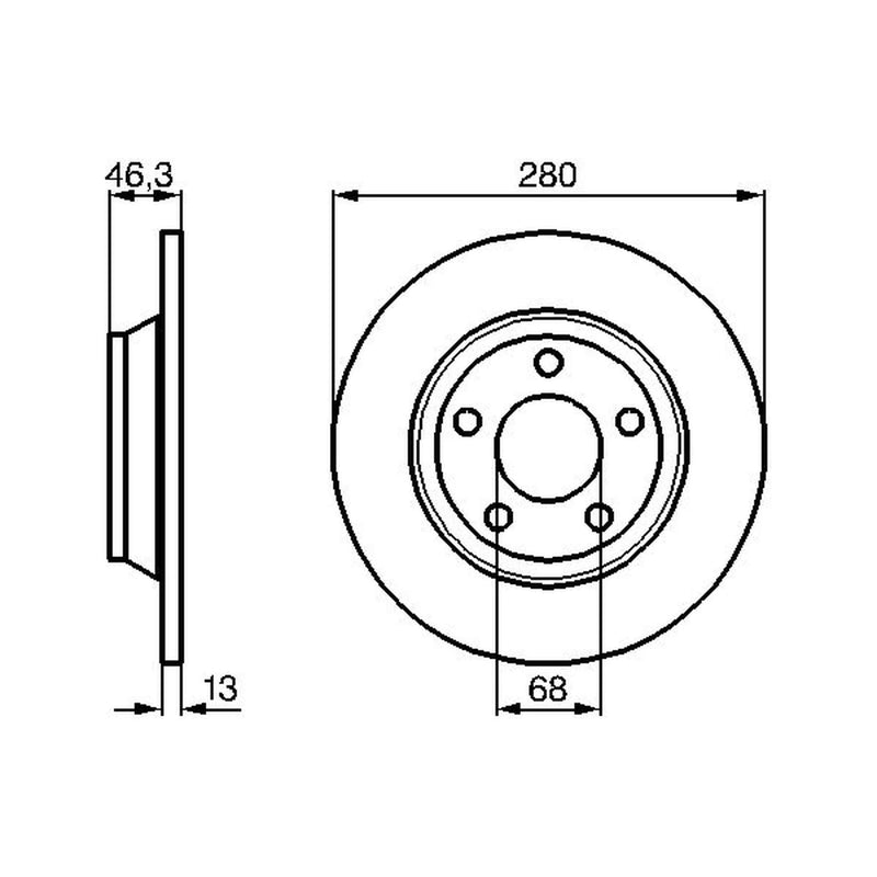 Bosch 2 x Solid Front Brake Discs 0 986 478 615