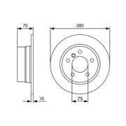 Bosch 2 x Solid Rear Brake Discs 0 986 479 494