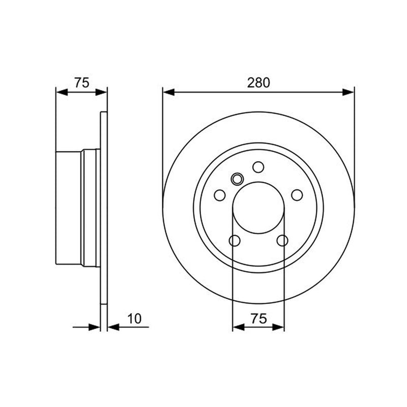 Bosch 2 x Solid Rear Brake Discs 0 986 479 494