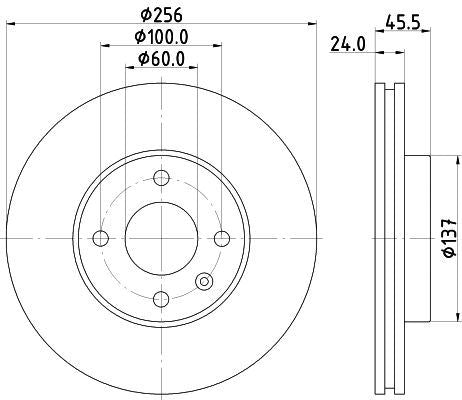 MINTEX Brake Disc Front Internally Vented 256mm Diameter Fits Chevrolet Aveo MINTEX - Town Parts