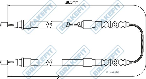 Apec Handbrake Cable Left Rear fits Fiat Ducato 1997-2011 2.0 2.3 2.8