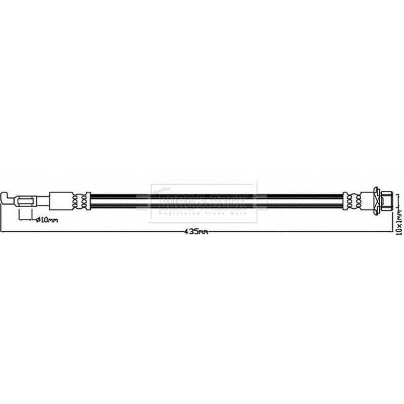 Borg & Beck Brake Hydraulic Hose Line Rear Left BBH8259