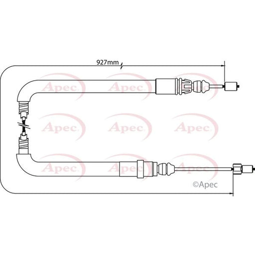 Apec Handbrake Cable Left Rear CAB1050