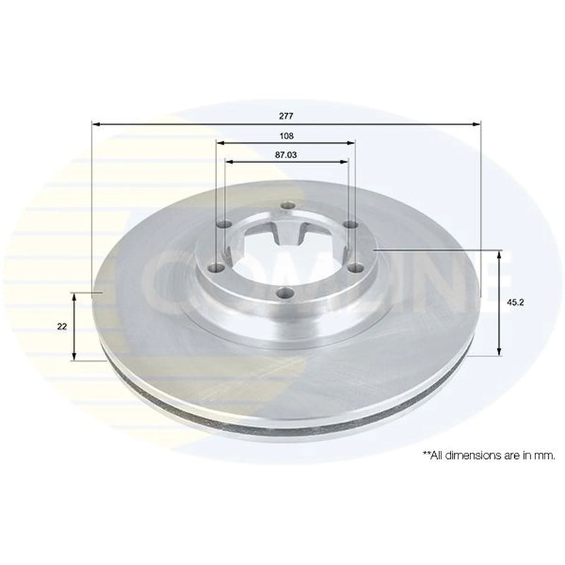Comline 2 x Front Brake Discs ADC0307V