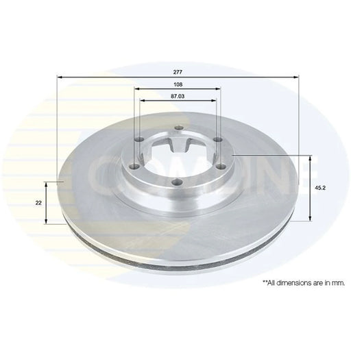 Comline 2 x Front Brake Discs ADC0307V