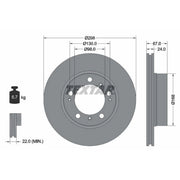 Textar 2 x Internally Vented Front Brake Discs 92088803