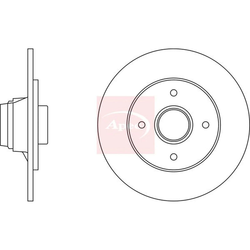 Apec 2 x Solid Rear Brake Discs DSK250