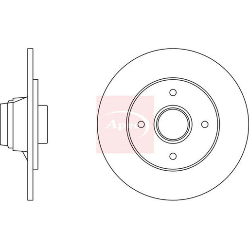 Apec 2 x Solid Rear Brake Discs DSK250
