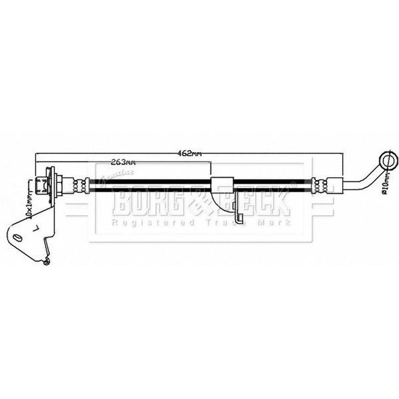 Borg & Beck Brake Hydraulic Hose Line Rear Left BBH8050