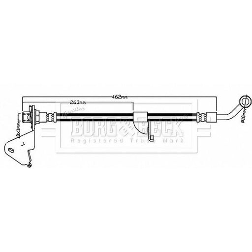Borg & Beck Brake Hydraulic Hose Line Rear Left BBH8050