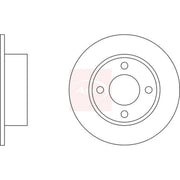 Apec 2 x Solid Rear Brake Discs DSK155