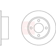 Apec 2 x Solid Rear Brake Discs DSK155