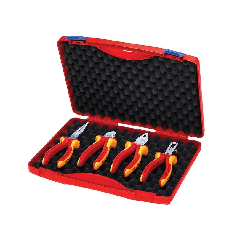KNIPEX 00 20 15 VDE Pliers Set in Case, 4 Piece - 00 20 15