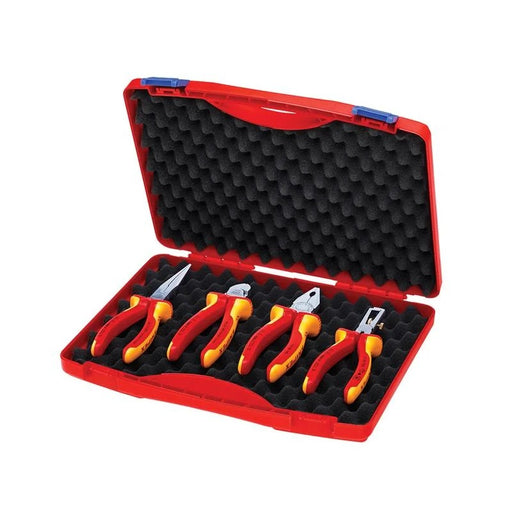 KNIPEX 00 20 15 VDE Pliers Set in Case, 4 Piece - 00 20 15