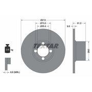 Textar 2 x Solid Front Brake Discs 92092600