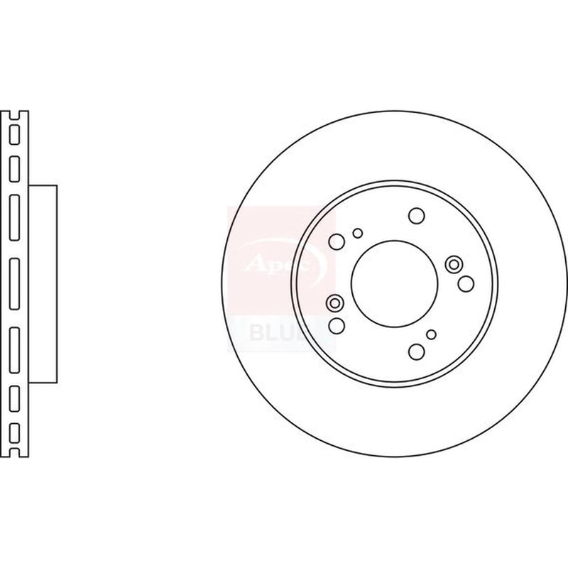 Apec 2 x Vented Front Brake Discs SDK6237