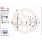 Brembo 2 x Internally Vented Front Brake Discs 09.3102.20