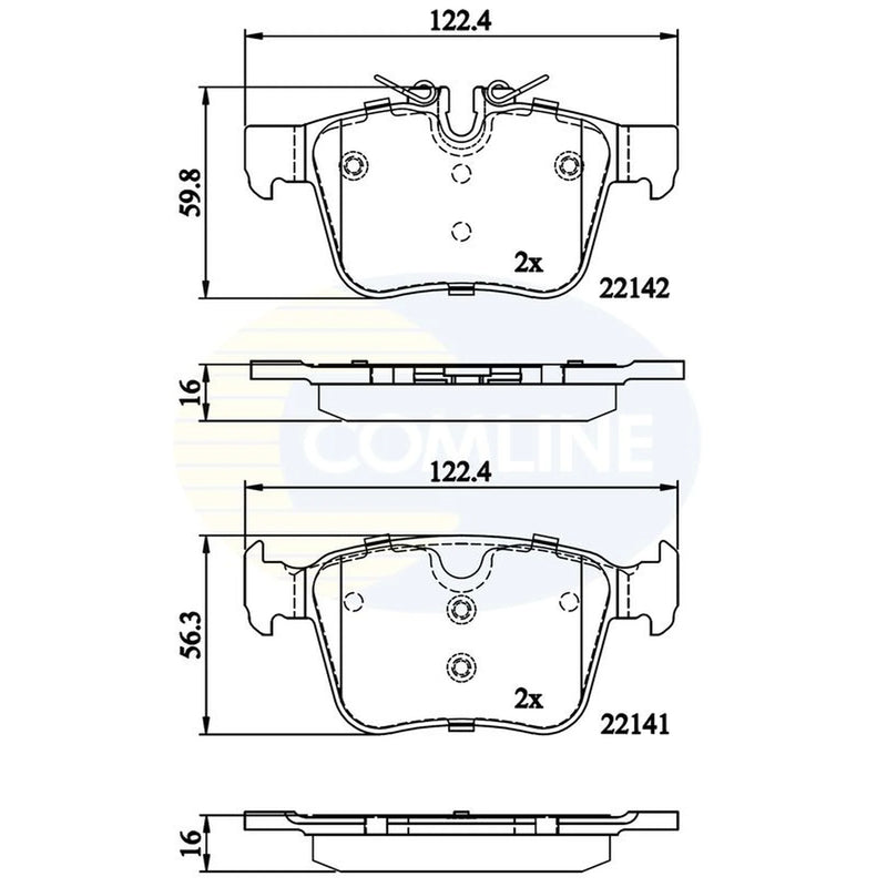 Comline 4 x Rear Brake Pad Set CBP02255