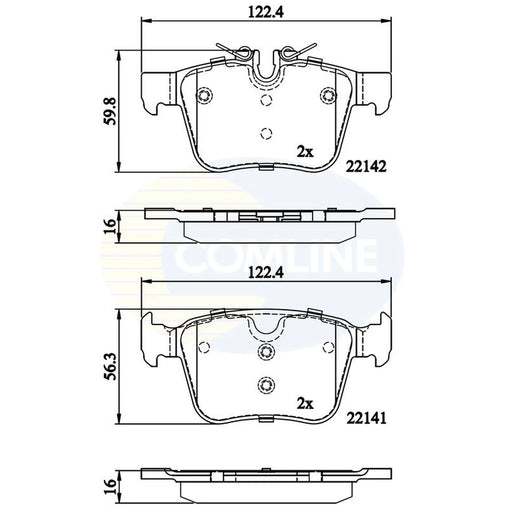 Comline 4 x Rear Brake Pad Set CBP02255