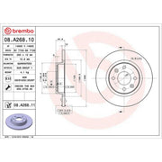 Brembo 2 x Solid Front Brake Discs 08.A268.11