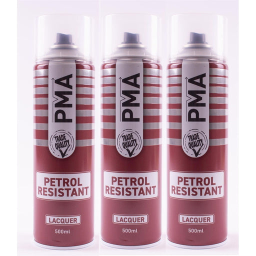 3x PMA Professional Petrol Resistant Lacquer 500ml Spray Paint High Coverage PMA  - Town Parts