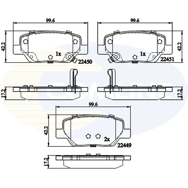 Comline 4 x Rear Brake Pad Set CBP32323