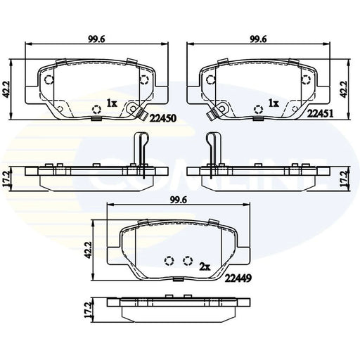 Comline 4 x Rear Brake Pad Set CBP32323