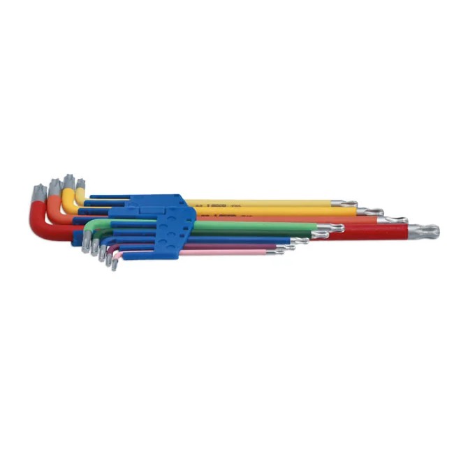 Laser Tools Colour Coded Star Key Set - Ball End 9pc - PL