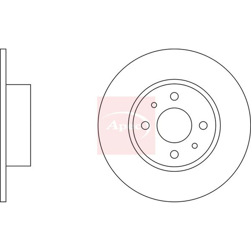 Apec 2 x Solid Rear Brake Discs DSK637