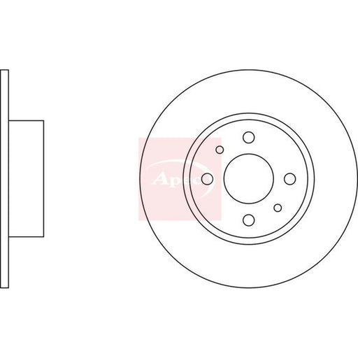 Apec 2 x Solid Rear Brake Discs DSK637