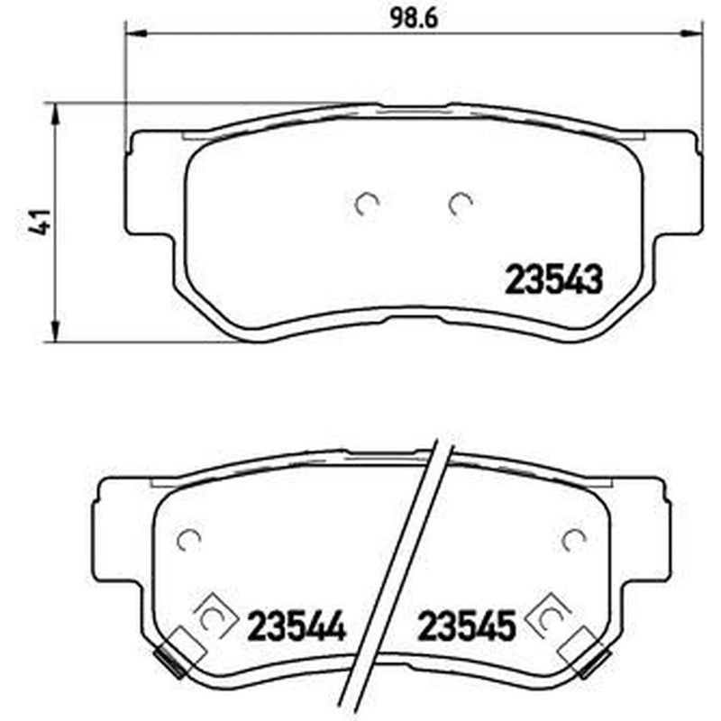 Brembo 4 x Rear Brake Pad Set P30014