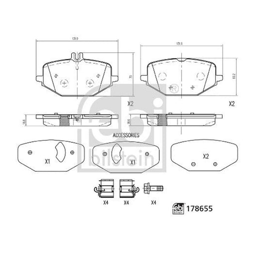 Febi Rear Brake Pad Set 178655