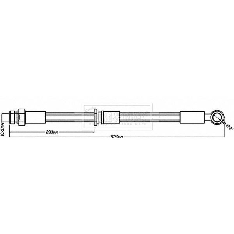 Borg & Beck Brake Hydraulic Hose Line Front Left BBH8657