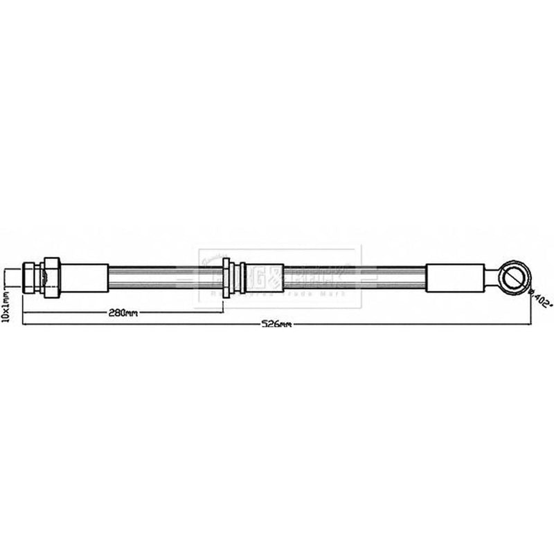 Borg & Beck Brake Hydraulic Hose Line Front Left BBH8657