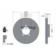 Textar 2 x Vented Front Brake Discs 92088100