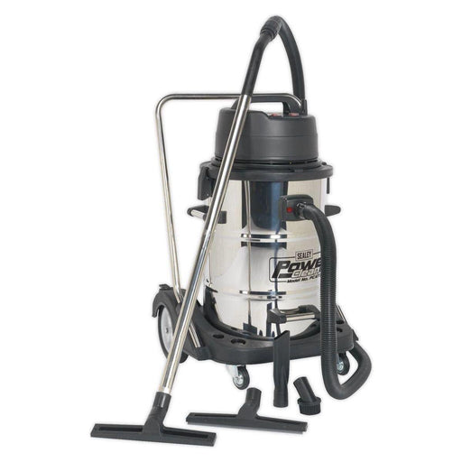 Sealey Vacuum Cleaner Industrial Wet & Dry 77L Stainless Steel Drum with Swivel Sealey  - Town Parts