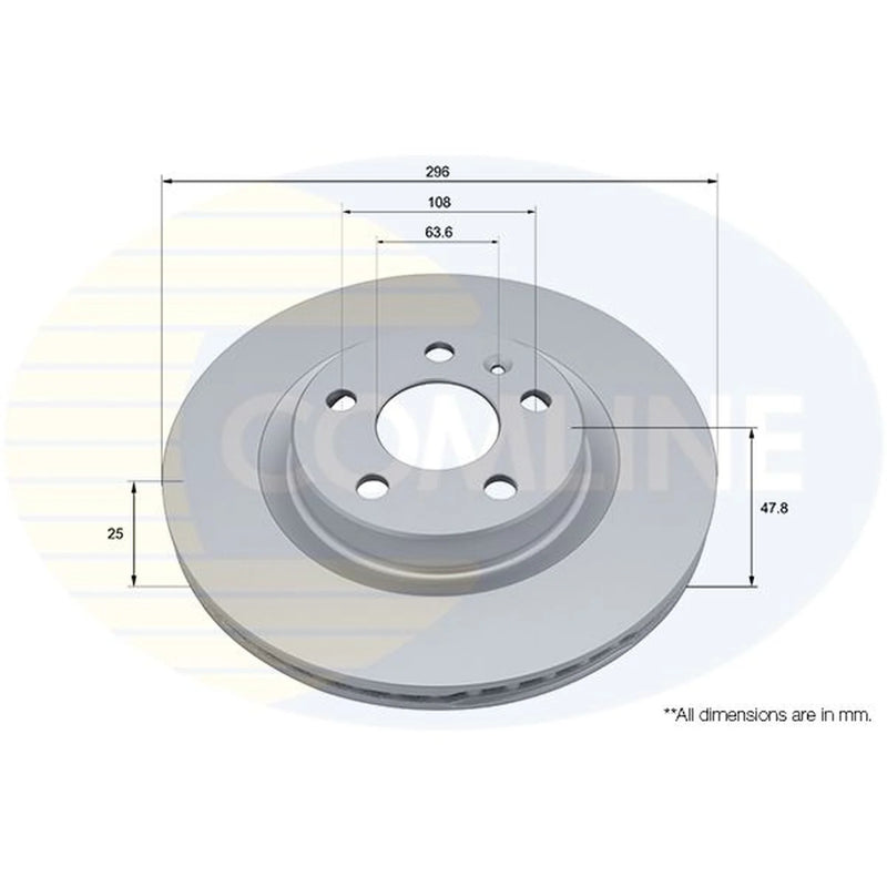 Comline 2 x Internally Vented Front Brake Discs ADC5061V