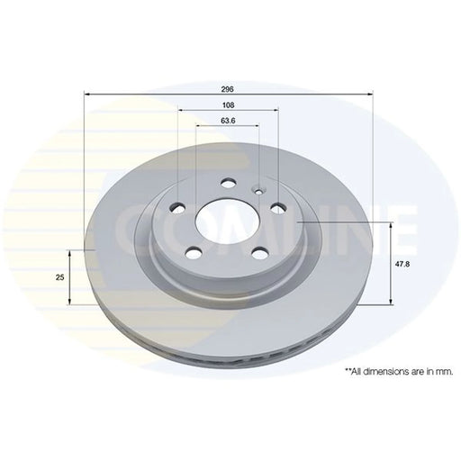 Comline 2 x Internally Vented Front Brake Discs ADC5061V