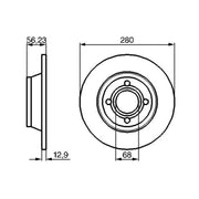 Bosch 2 x Solid Front Brake Discs 0 986 478 131