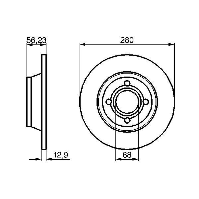 Bosch 2 x Solid Front Brake Discs 0 986 478 131