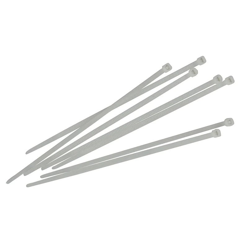 Faithfull Cable Ties White 4.8 x (Pack 100) 250-300mm