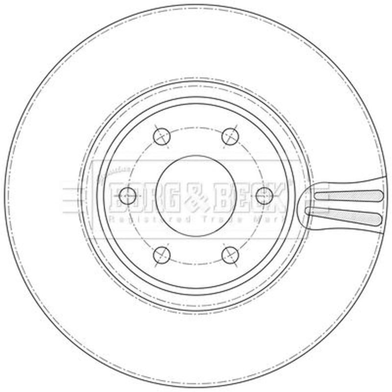 Borg & Beck 2 x Vented Front Brake Discs BBD6222S