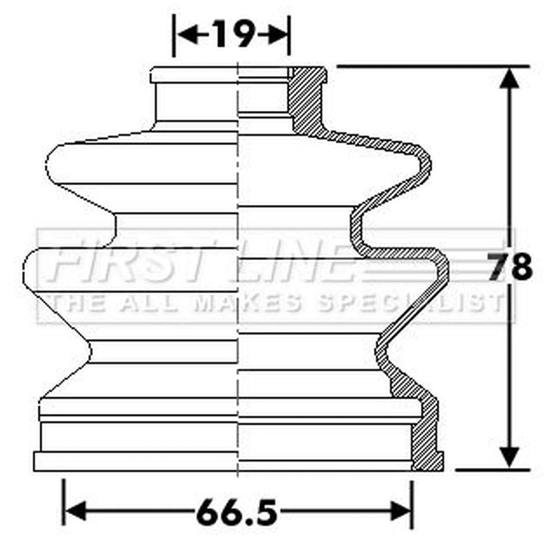 First Line Drive Shaft Bellow Kit Front Left FCB6289